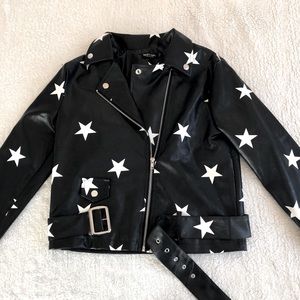 Nasty Gal Leather Star Jacket
